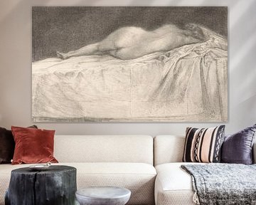 Simon Moulijn, Naakte vrouw liggend op bed, 1920