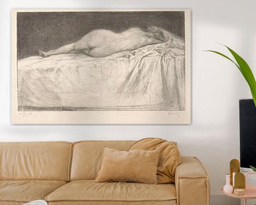 Simon Moulijn, Naakte vrouw liggend op bed, 1920