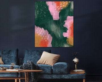 Dark Green Connection, modern abstract painting