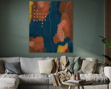 Dark Blue Connection, modern abstract painting