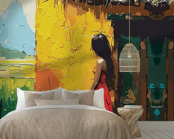 Voorbeeld van het werk in een kamer