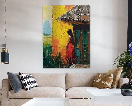 Voorbeeld van het werk in een kamer