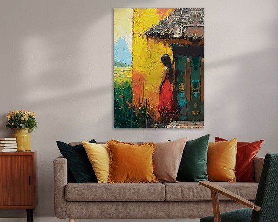 Voorbeeld van het werk in een kamer