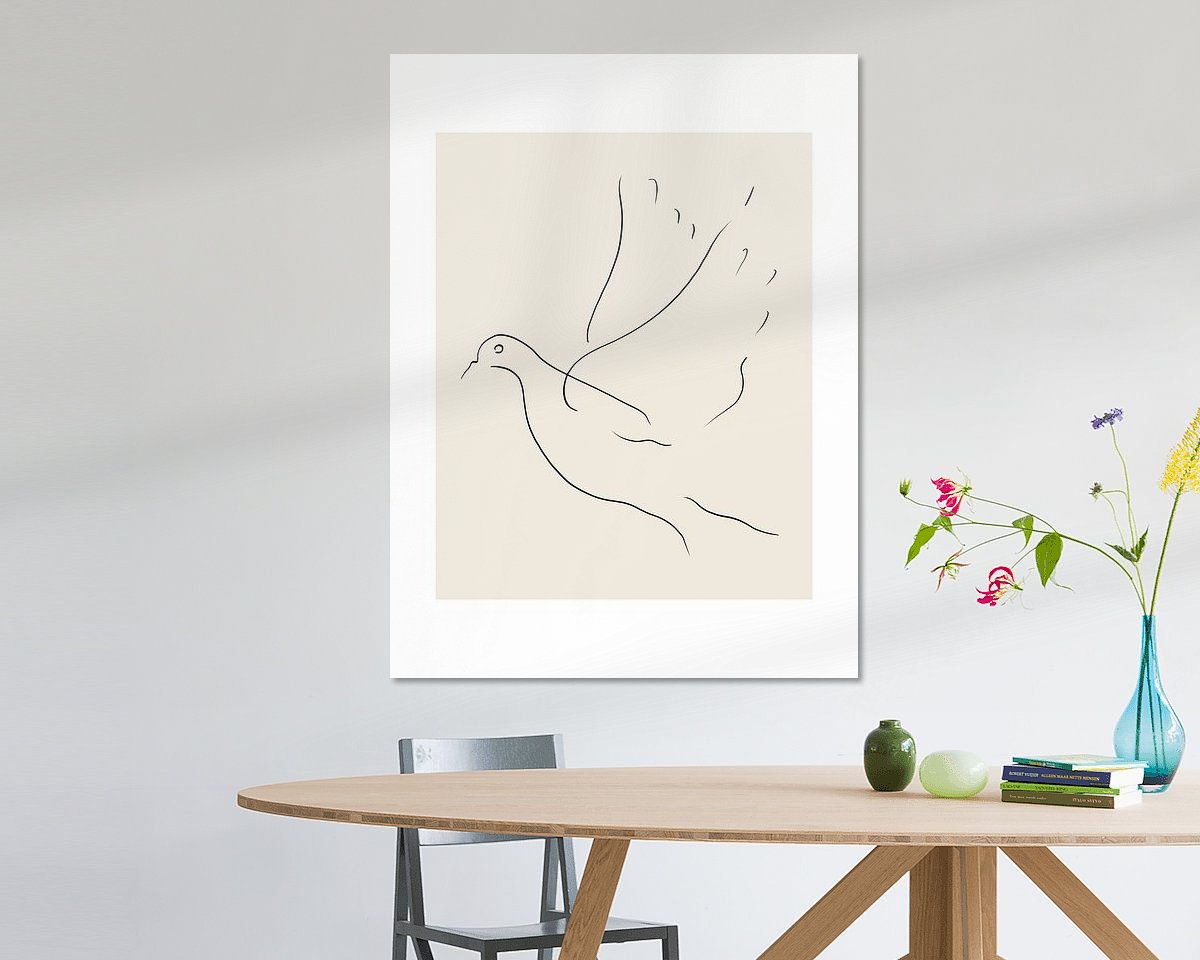 Voorbeeld van het werk in een kamer