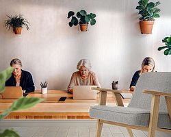 Voorbeeld van het werk in een kamer