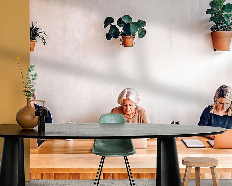 Voorbeeld van het werk in een kamer