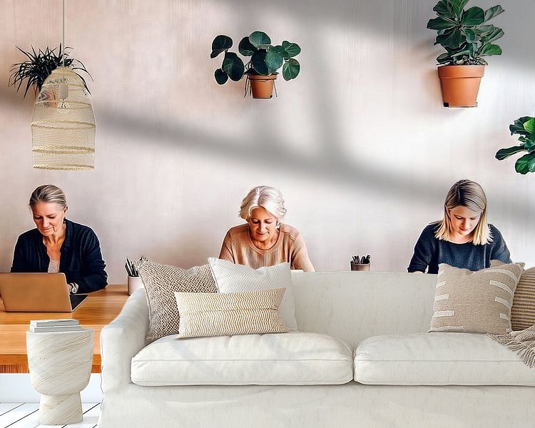 Voorbeeld van het werk in een kamer