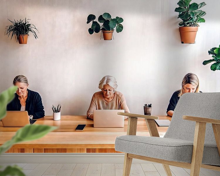 Voorbeeld van het werk in een kamer