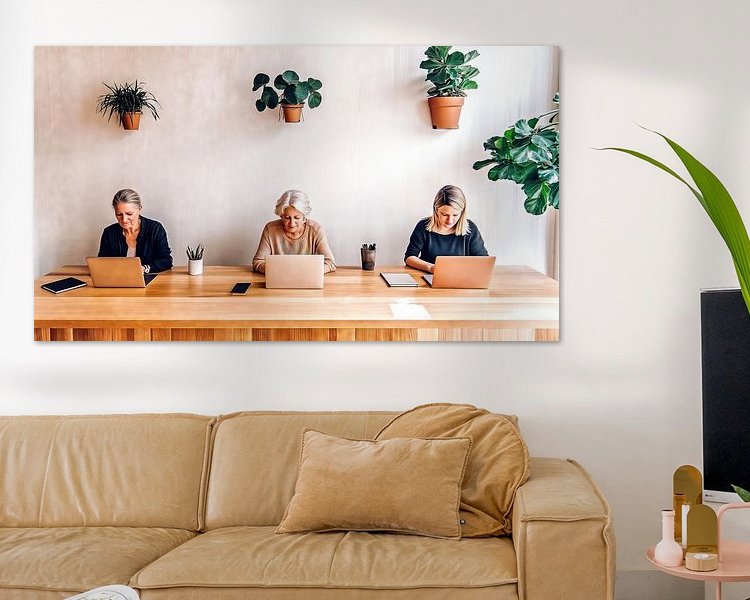 Voorbeeld van het werk in een kamer