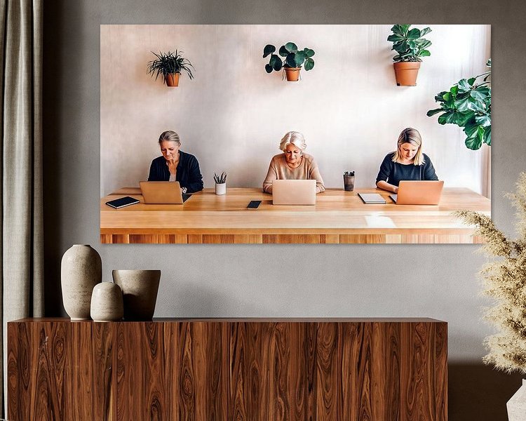 Voorbeeld van het werk in een kamer
