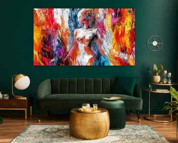 Abstract woman in vivid colours by Frank Heinz