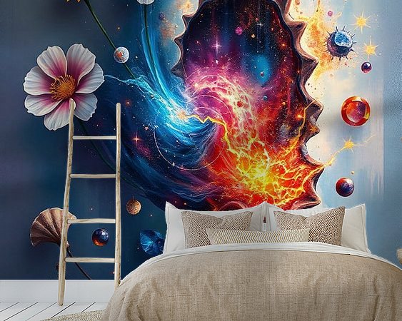 Voorbeeld van het werk in een kamer