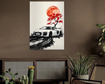 Audi R8 Sumi-E Schilderij van MIROKKU