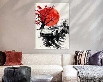 Pagani Huayra Sumi-E Schilderij van MIROKKU