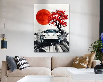 Ford GT Sumi-E Schilderij van MIROKKU