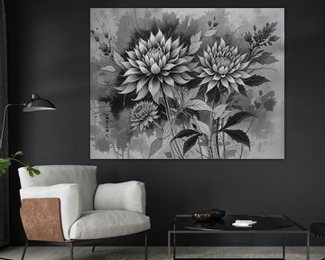 Monochrome bloei van Artistic