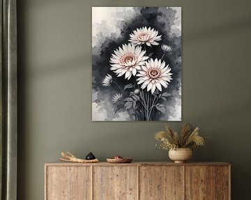 Monochrome bloei van Artistic