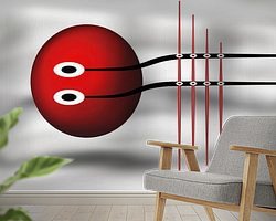 Voorbeeld van het werk in een kamer