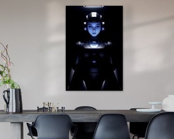 Vrouwelijke cyborg robot kunstmatige intelligentie concept gemaakt met van Markus Gann