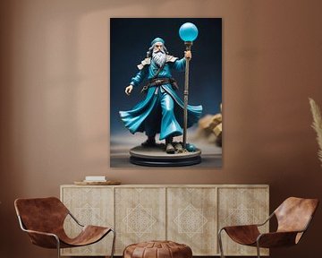 blauwe tovenaar figuur spel activa
