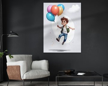 jonge jongen speelt met ballonnen van Markus Gann