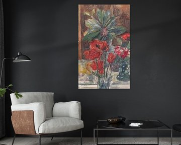 Barbara Elisabeth van Houten, Étude florale des coquelicots et des rhododendrons