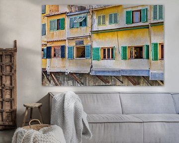 Huizen aan de Ponte Vecchio, Florence, Italië