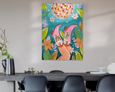 Voorbeeld van het werk in een kamer