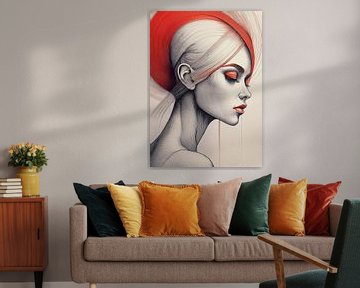 Lady in red - élegance by Digital Art Studio