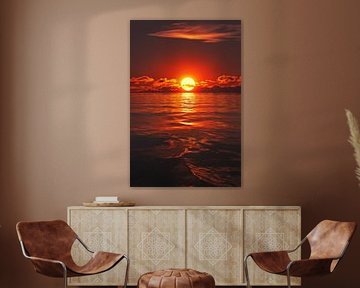 rode oceaan zonsondergang verticaal