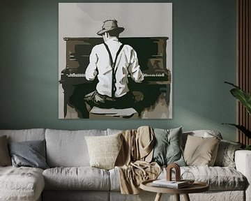 Vintage pianist in harmonie van Ramy Salah Hefny
