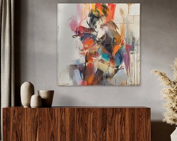 Abstract Schilderij | Intense Dance of Colors and Shapes van Kunst Kriebels