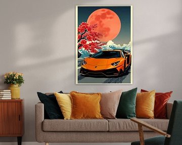 Lamborghini Aventador Ukiyo-e by MIROKKU
