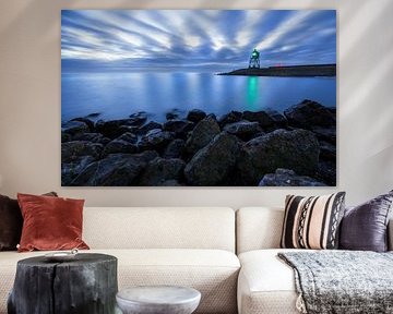 Magischer Moment: Das grüne Hafenlicht von Stavoren unter einem verzauberten Himmel von Hevonax Photography