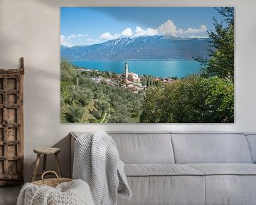 view  to lake Garda, Monte Baldo mountain, Gargnano by SusaZoom