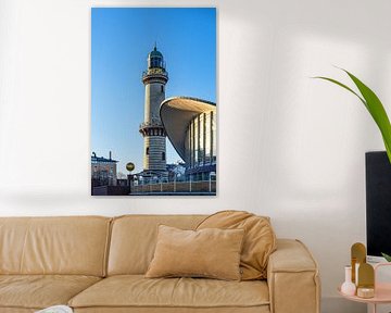 Lighthouse and Teepott on the Baltic coast in Warnemünde