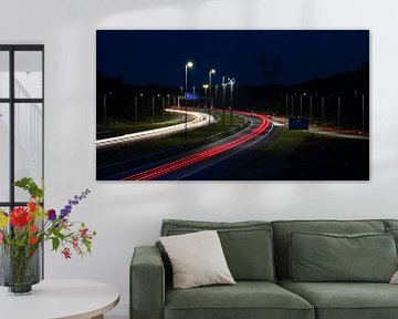 Magical Stripes of Light on a Dark Highway: Dynamics in the Night by Hevonax Photography
