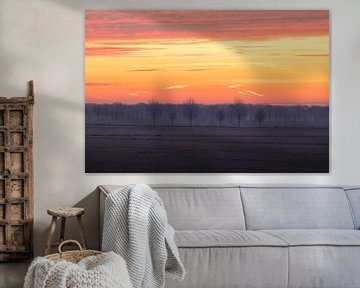 Winterse Zonsopkomst over de Polder van Drunen van Zwoele Plaatjes