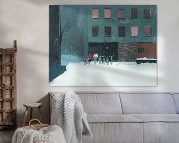 Fietsen in de Sneeuw van Karina Brouwer