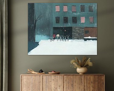 Voorbeeld van het werk in een kamer