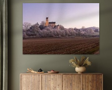 St Verena in Roggenbeuren on a winter evening by Jan Schuler