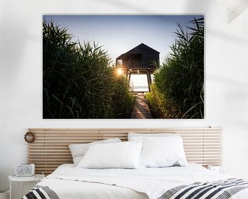 De Kiekkaaste bij Zonsondergang: Een Betoverend Uitzicht vanaf het Vlonderpad van Hevonax Photography