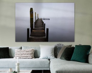 Misty Morning on the Waterfront with Wooden Scaffolding: Minimalist Photography in Perfection by Hevonax Photography