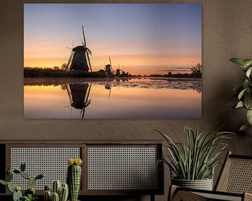 Sunrise at Kinderdijk: An Iconic Mill Landscape in Full Glory by Hevonax Photography