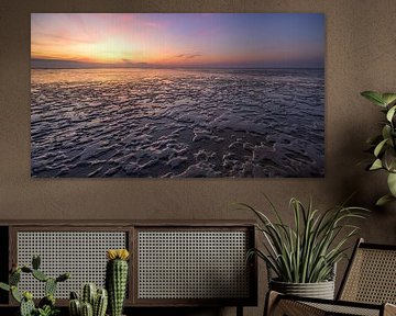 A Breathtaking View of the Wadden Sea at Sunset by Hevonax Photography