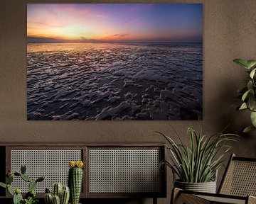 A Breathtaking View of the Wadden Sea at Sunset