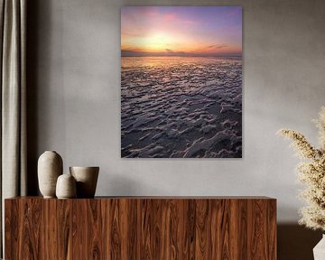 A Breathtaking View of the Wadden Sea at Sunset by Hevonax Photography