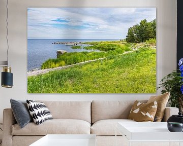 Landschap aan de Oostzeekust op het eiland Öland in Zweden van Rico Ködder