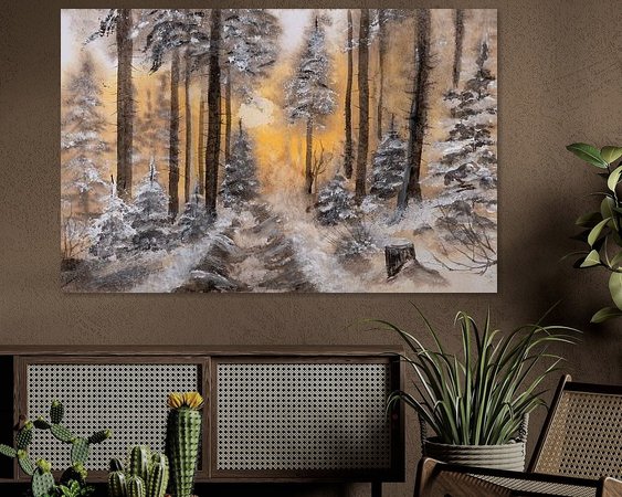 Voorbeeld van het werk in een kamer