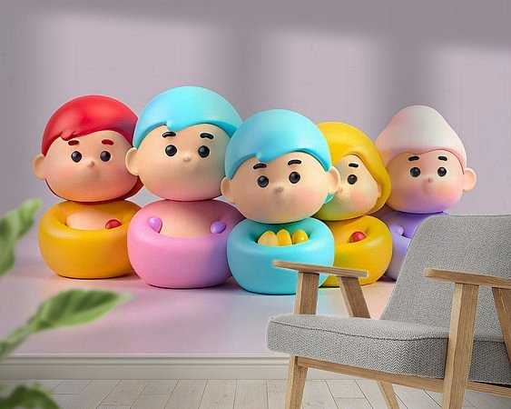 Voorbeeld van het werk in een kamer